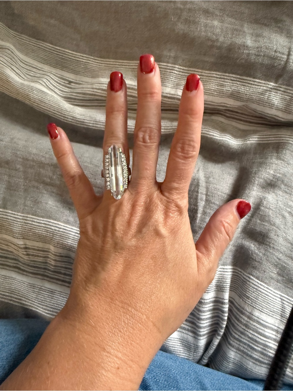 Park Lane Silver Crystal Statement Ring